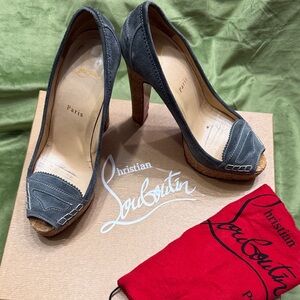 Charcoal Peep-Toe Heels